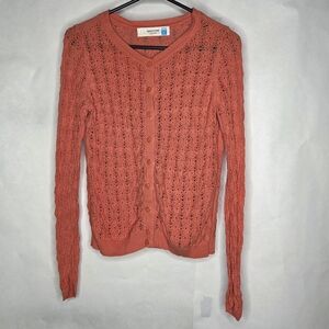 Sparrow Anthropologie Orange Knit Cardigan